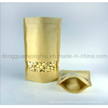 Nuts Vacuum Plastic Bag with Window/ Nuts Stand up Packaging Bags with Zipper